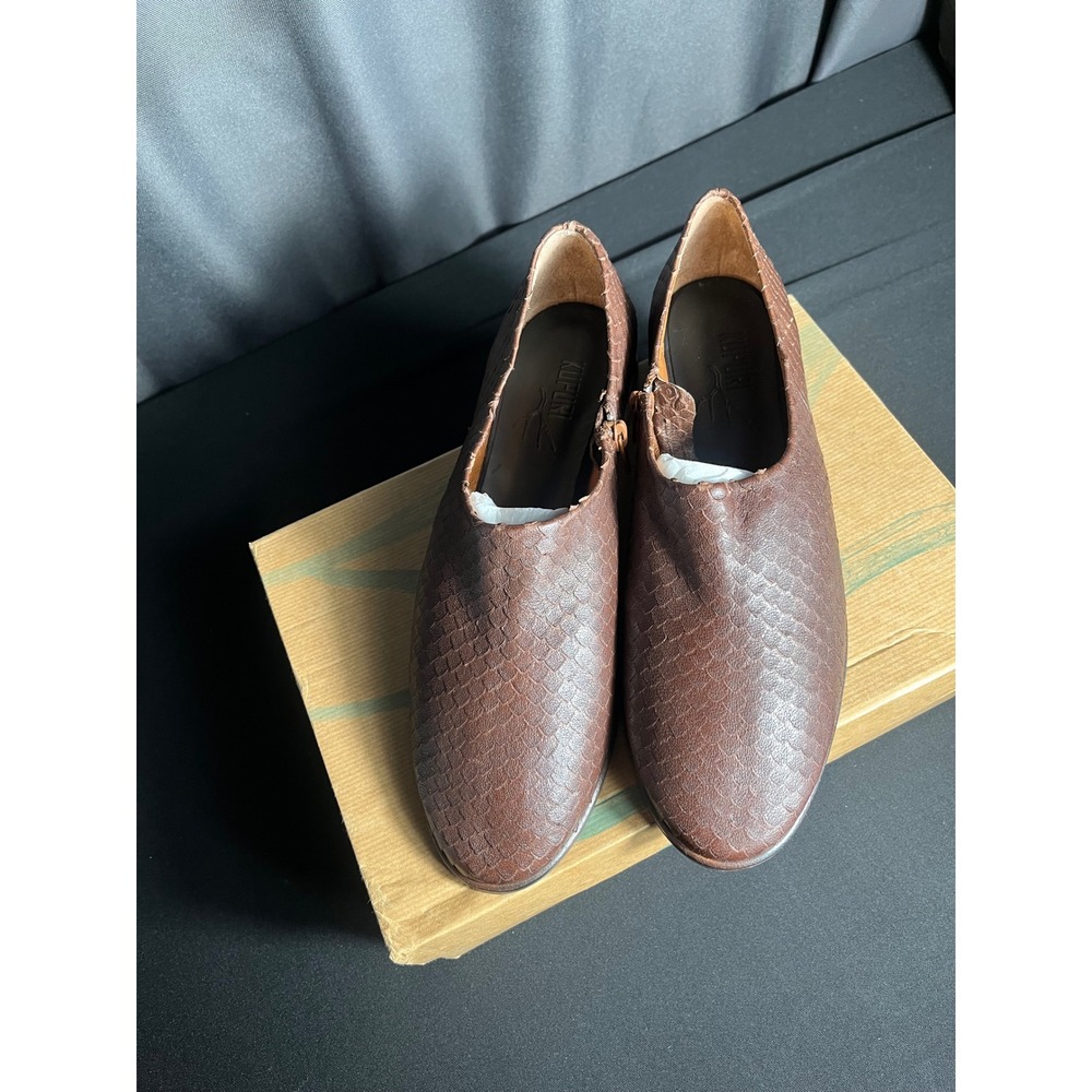 KUPURI Anthropologie 912 Snake Cuero Leather Flats EU 41 Spain Brown